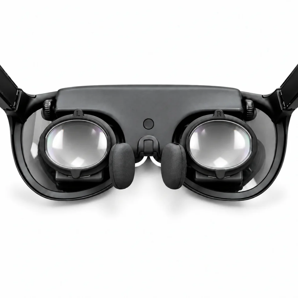 Rear view of URXR One with left and right prescription lens inserts installed