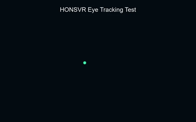 Green gaze cursor moving in the HONSVR Eye Tracking Tool demo for Steam Frame